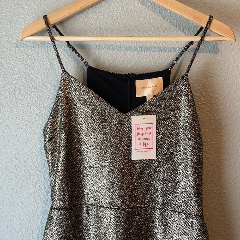NWT Skies Are Blue gold shimmer dress - Picture 13 of 14
